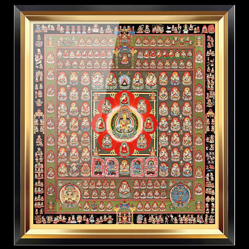 金剛界曼荼羅唐卡裝飾畫現代輕奢玄關客廳壁畫胎藏界佛教掛畫雅致杂货店 蝦皮購物