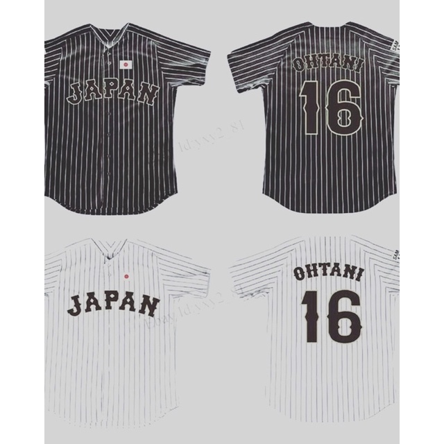 大谷翔平WBC 12強 奧運日本武士分Samurai  Japan 黑白主客場棒球衣