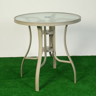 【FU41-7】 80cm鋁合金玻璃圓桌(咖啡/綠/白) A47A11-1
