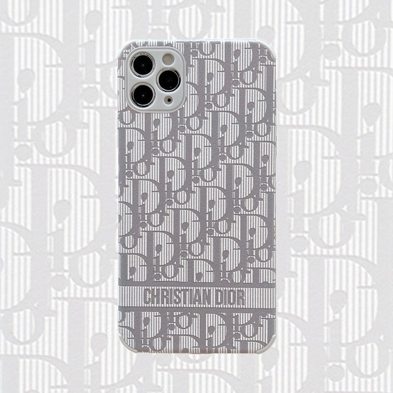 ▧▩✺潮牌壓紋Dior字母適用iPhone13ProMax蘋果12迪奧手機殼XR全包11軟