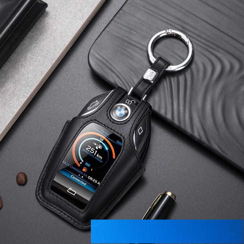 BMW 寶馬7系液晶屏鑰匙套 730li 740 6系GT 630 新x3 真皮鑰匙包 高檔液晶鑰匙保護套