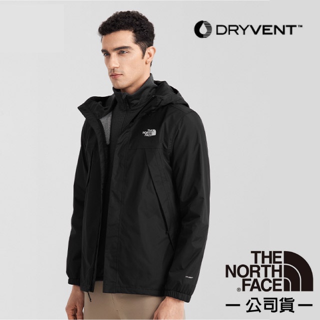 【美國 The North Face】亞洲版型 男款 ANTORA 防水排濕耐磨登山健行連帽外套 /7QOH-JK3 黑