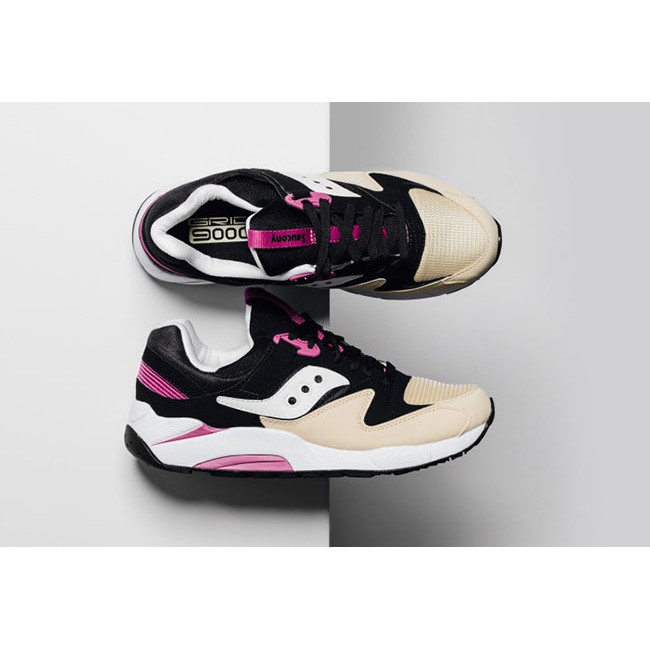 LESSTAIWAN ▼ SAUCONY GRID 9000 BLACK/CREAM