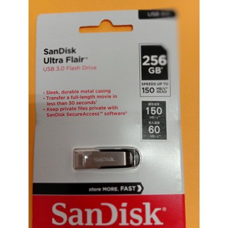 全新：SanDisk Ultra Flair USB 3.0 256GB 隨身碟 CZ73