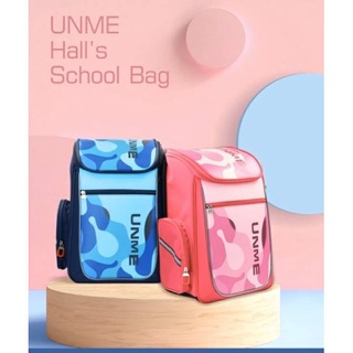 UNME 台灣製造 霍爾網狀護脊減壓書包 粉紅/粉藍