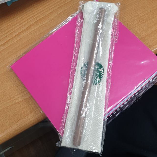 現貨♡星巴克鈦玫瑰金吸管組 粗吸管 starbucks 附刷