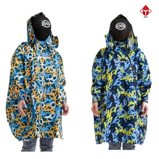 Outperform 去去雨水走長版風雨衣-塗鴉迷彩 專利雙拉鍊 揹包款 斜開拉鍊 一件式 連身式 雨衣《淘帽屋》
