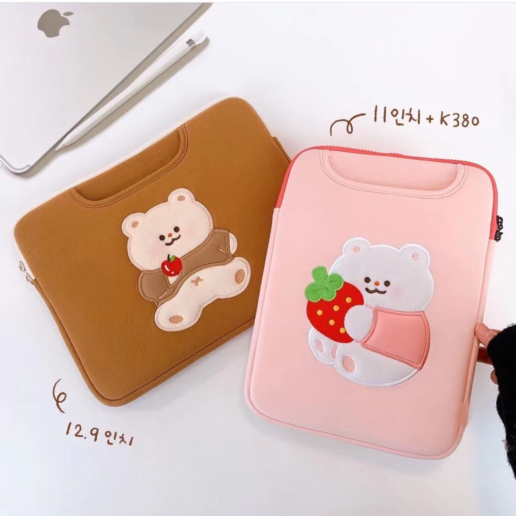 韓國新款隱藏提手卡通筆電包 11寸手提平板包 ipad保護套 14寸手提筆電包15.6吋