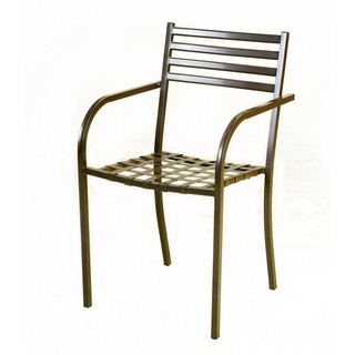【FU31-4】 鐵製方格椅(咖啡) S10174