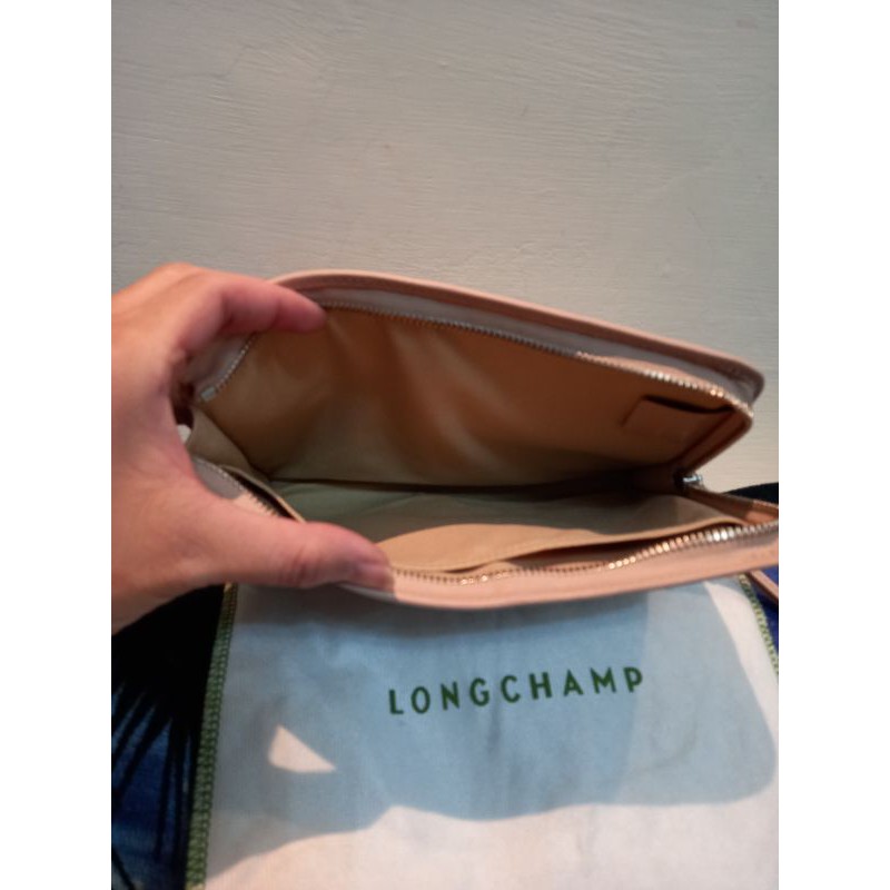 Longchamp牛皮手拿包