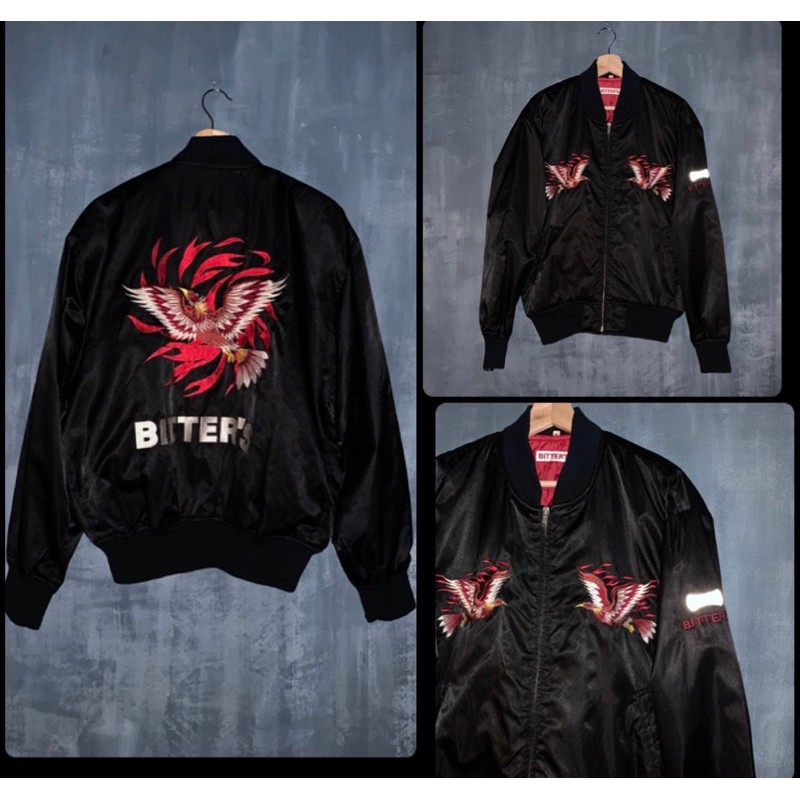 《福星Flexing✨》Bitters MA-1 Nylon Jacket 鳳凰 刺繡 鋪棉 反光 橫須賀 外套