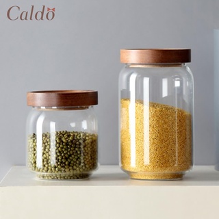 【Caldo 卡朵生活】日式木蓋耐熱玻璃密封儲物罐-二入組