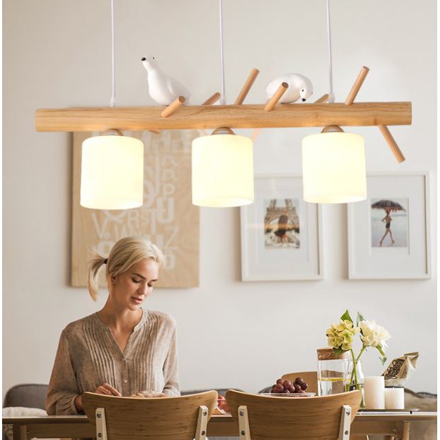 LOFT 吸頂式吊燈 手工樹脂鳥 木藝 玻璃工藝 E27燈泡 咖啡廳 設計師款 餐廳 臥室 書房