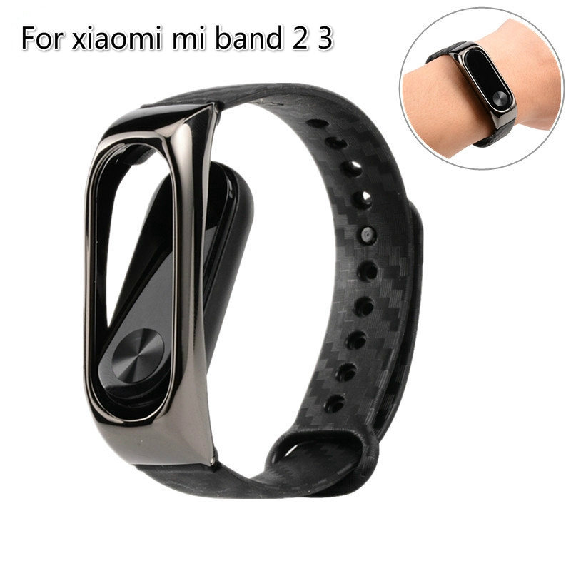 XIAOMI MI 碳纖維小米手環 2 3 錶帶手鍊小米手環 2 錶帶小米手環 3 腕帶錶帶