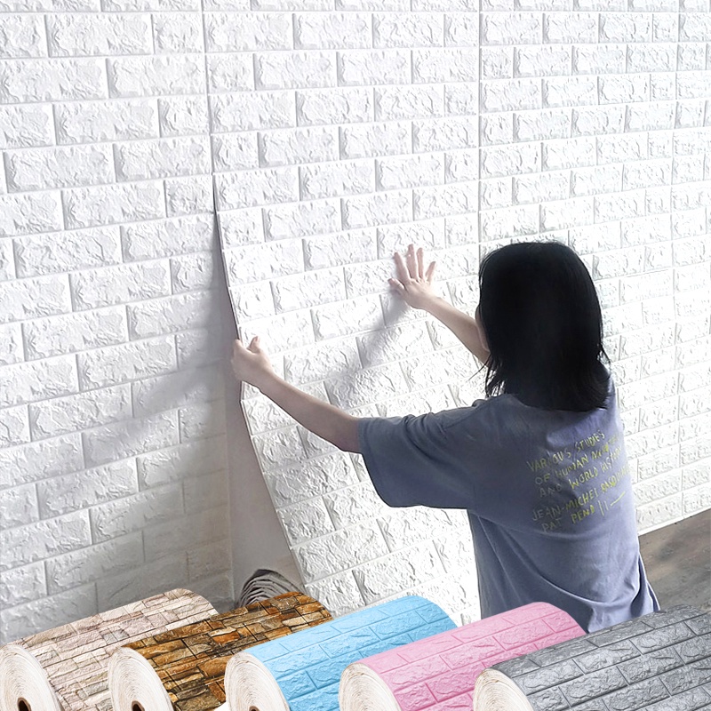 壁紙壁貼自粘防潮仿磚3d立體牆紙泡綿牆貼臥室溫馨背景牆面裝飾