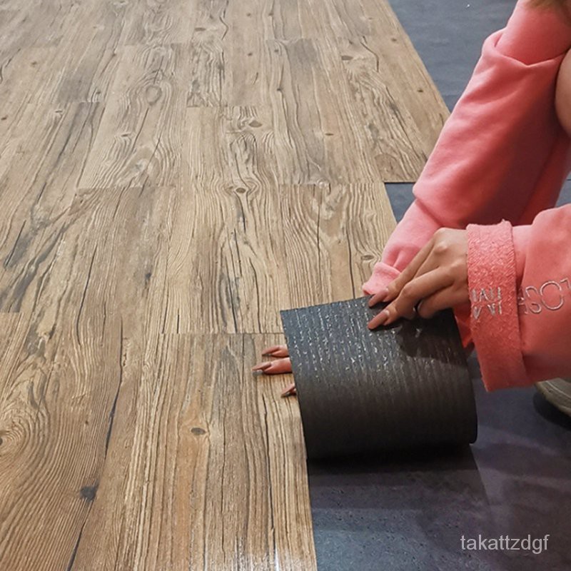 新鮮地板貼自粘木紋水泥地直接鋪防滑耐磨地板革家用防水加厚地面裝飾