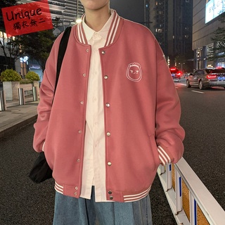 👉獨衣無二👈 兩色入 M-2XL 高質感 純棉 男生棒球外套 防風外套 機車外套 日系潮流原宿風休閒寬鬆百搭棒球外套
