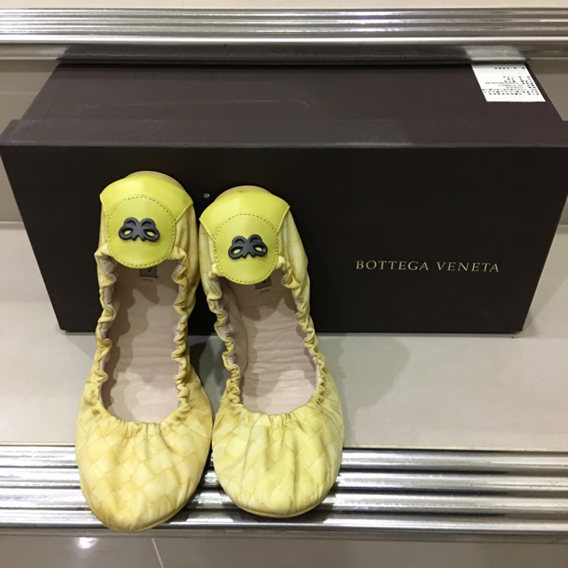 Bottega Veneta BV黃色幻影帆布娃娃鞋