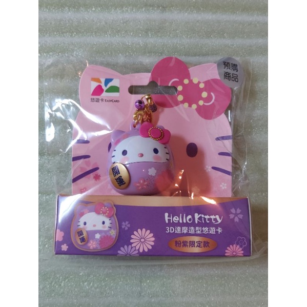 Hello Kitty 達摩 造型悠遊卡 粉紫