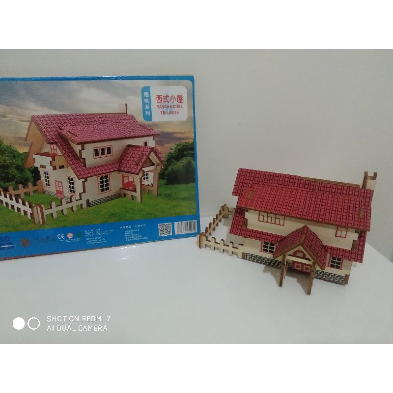 3D立體DIY木製仿真建築模型拼裝房屋