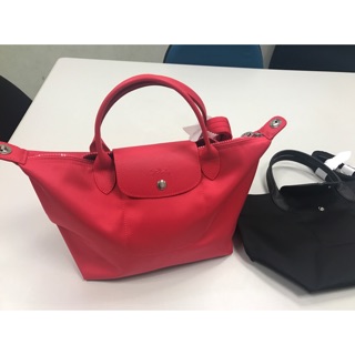 Longchamp 紅色上寬37公分下寬25公分×高23公分 S號厚款尼龍二用包Le Pliage Neo