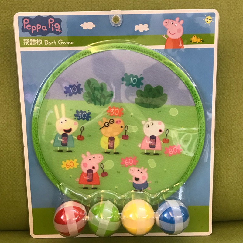 #新款 #粉紅豬小妹 佩佩豬飛鏢球組(附4顆球)