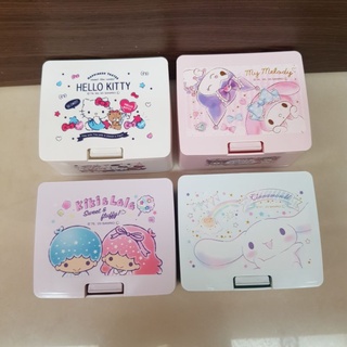 Hello Kitty 美樂蒂＆庫洛米 雙子星 大耳狗 彈蓋式 收納盒 桌面 置物盒 小物 多功能收納