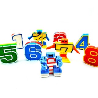 *丹尼屋*數字變形 變形金剛 0-9數字+加減乘除符號 數字機器人 變形玩具 變身玩具 123變形機器人