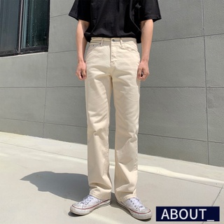 【ABOUT_歐巴】純色百搭休閒直筒褲 韓 休閒褲 工裝褲 長褲 潮流 寬鬆簡約 夏 男