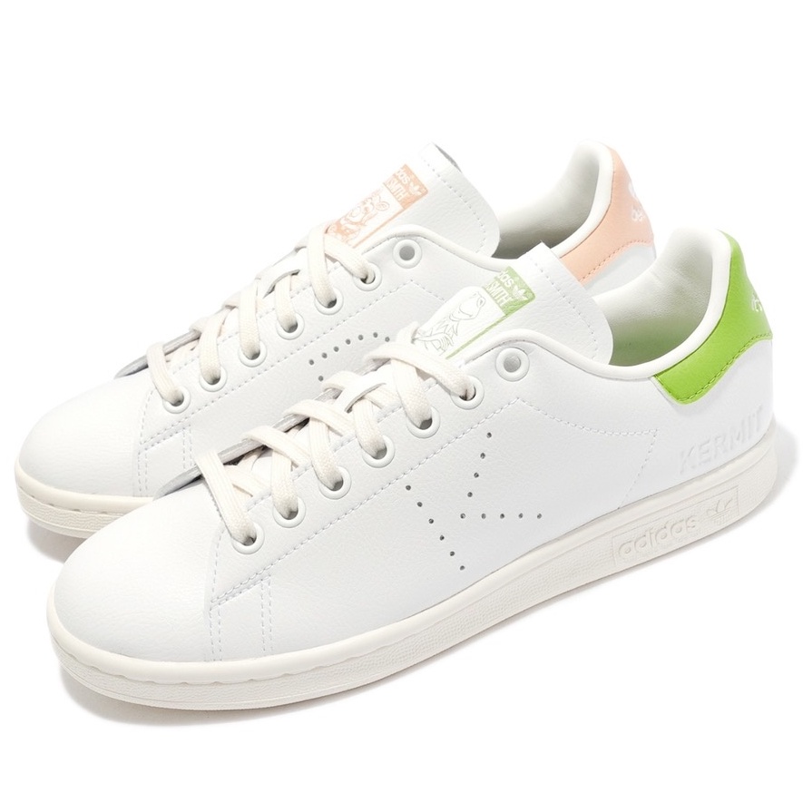 Adidas MISS PIGGY &amp; KERMIT X STAN SMITH 男鞋 休閒鞋  粉綠白 GZ5996