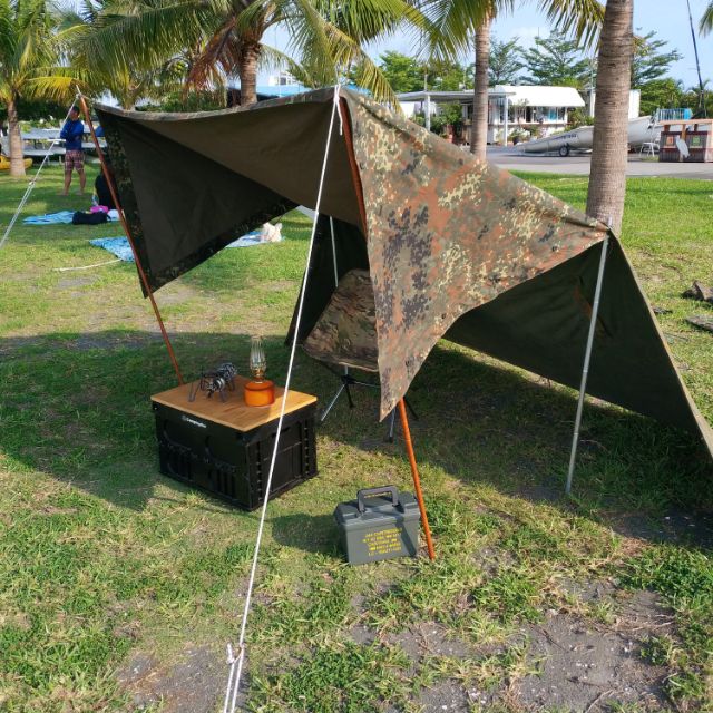 德國軍幕 正反二面可用 迷彩和軍綠 含收納袋 蝦皮購物