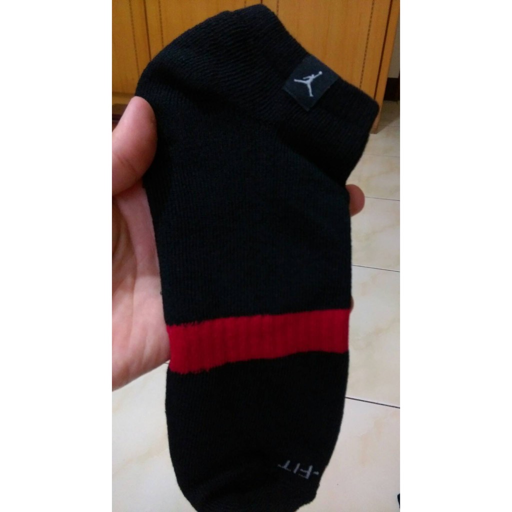 Nike Jordan 短襪 黑紅 毛巾底 XL 2雙