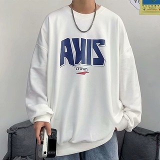 M-5XL 字母印花長袖T恤 男寬鬆韓版潮流百搭大碼休閑上衣日系簡約港風 大學T （GCY106）【壹號站】