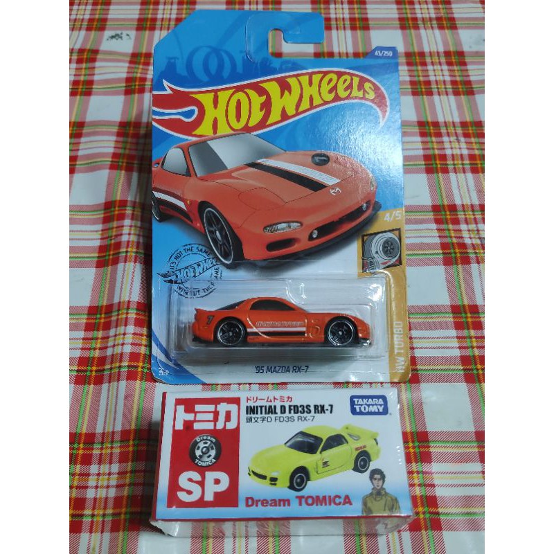 tomica 頭文字 D FD3S RX-7 + 風火輪 RX-7 橘