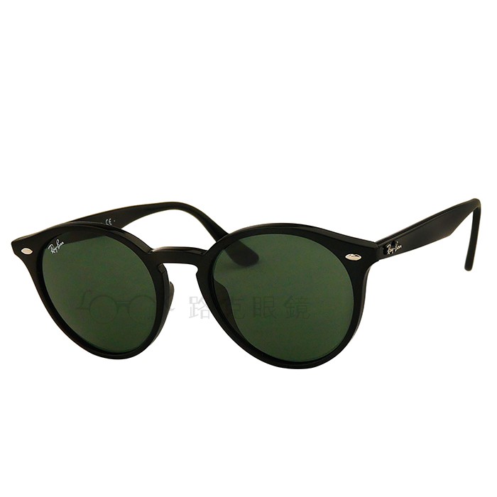 【LOOK路克眼鏡】RayBan 雷朋  太陽眼鏡 圓框 黑 墨綠鏡片 RB2180F 601 71
