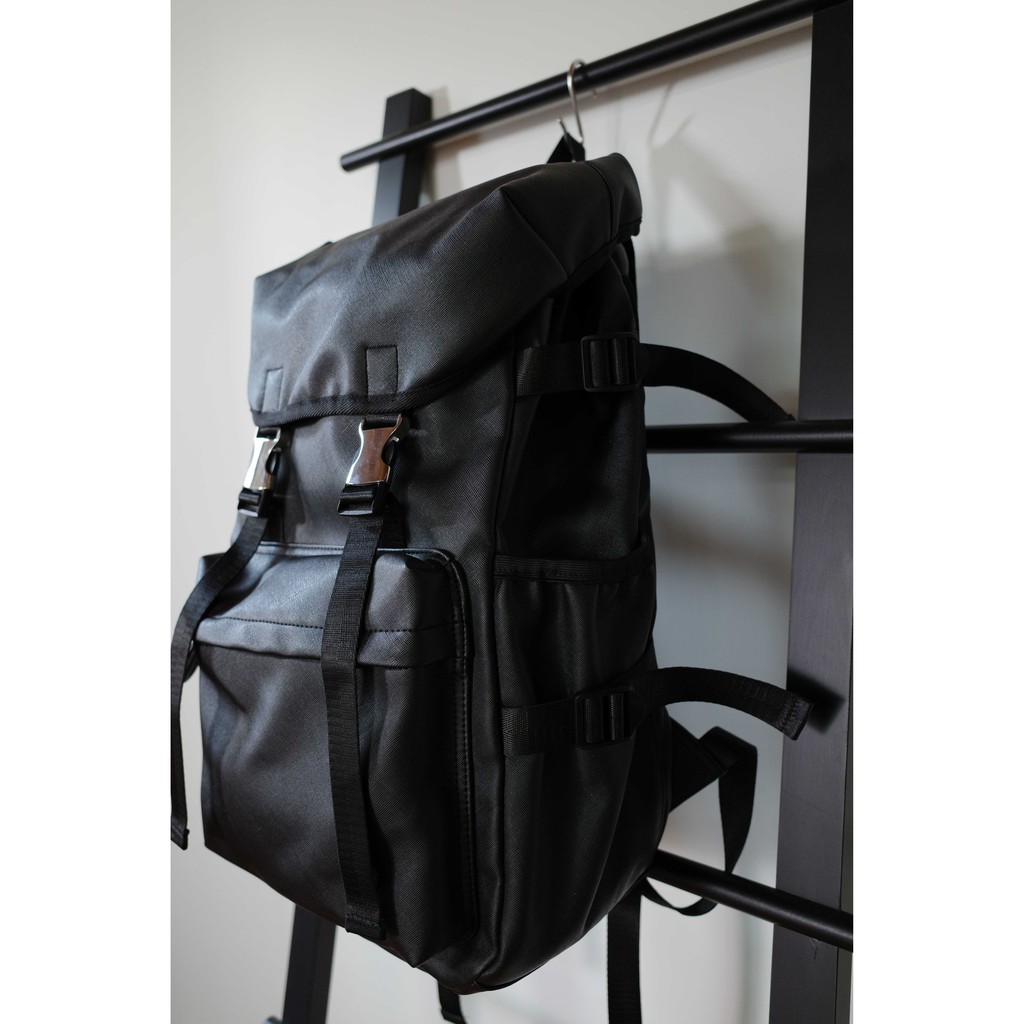 日本 Global Work Backpack 黑色 合成皮 休閒 旅遊 後背包 フェイクレザートレイルバックパック