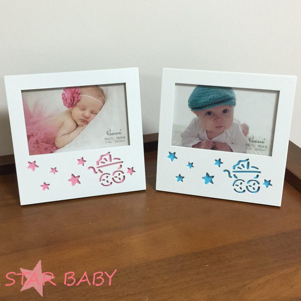 STAR BABY-可愛鏤空星星娃娃車 造型BABY 4*6 照片 相框