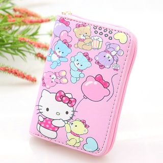 Hello Kitty 錢包兒童 PU 零錢包女孩粉色貓手提包短錢包