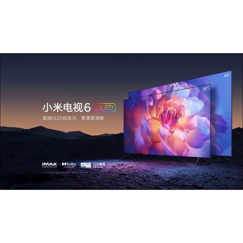 2021款小米電視6 OLED 65吋 10.7億原色顯示 / 98.5%DCI-P3廣色域 / 總價$4.8萬