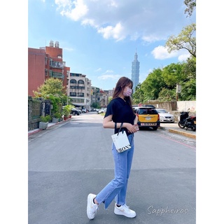 壓紋捲邊翻領短版上衣 透膚 牛仔褲 側開叉 長褲