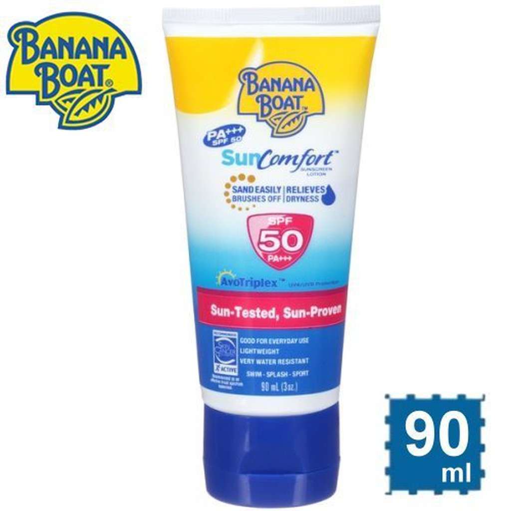 【Banana Boat 香蕉船 淨日清爽防曬乳液SPF50(90ml/瓶)】產地美國