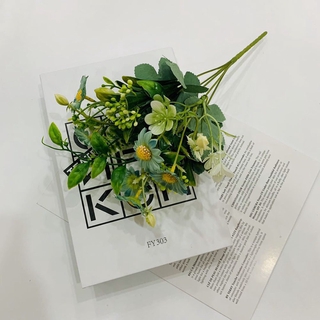 5把叉子人造芙蓉花花束攝影道具diy鮮花佈置道路指南花藝婚慶家庭辦公室派對裝飾餐具 蝦皮購物