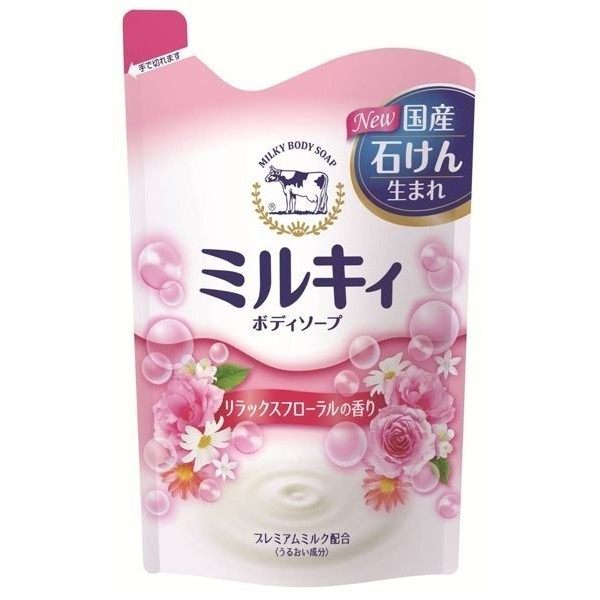 日本COW 牛乳石鹼  Milky 牛乳精華沐浴乳 玫瑰花香 (補充包)