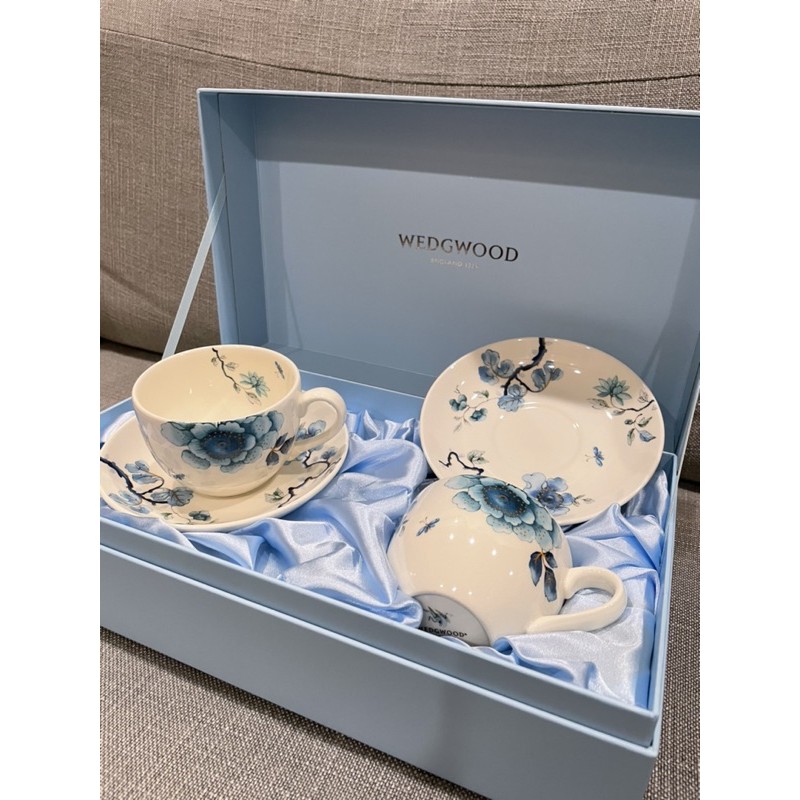 【Wedgwood 青鳥系列】咖啡杯碟對組-全新附禮盒