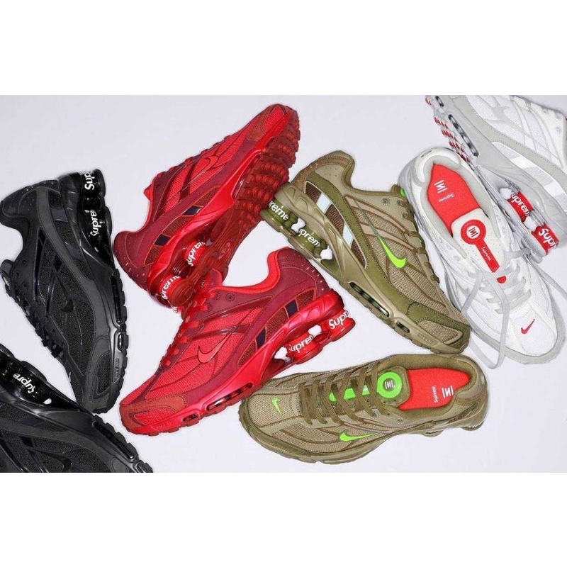 冉冉日本代購Supreme × Nike Shox Ride 2白灰紅 橄欖綠 黑 紅 聯名款