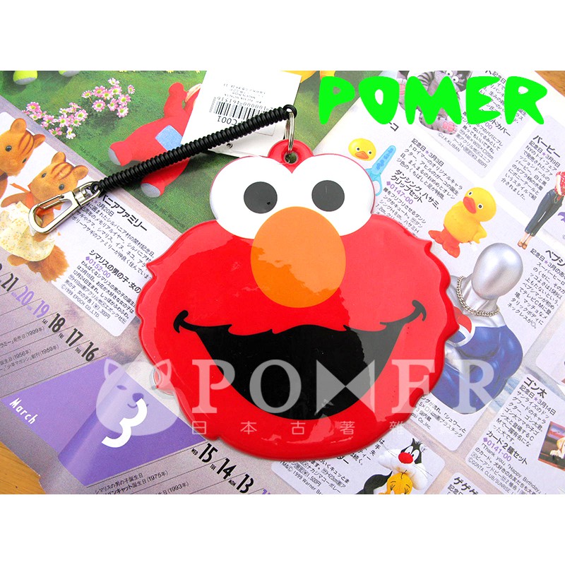 ☆POMER☆日本正品已絕版 芝麻街 ELMO 艾摩 愛摩 票卡夾 證件套 識別證套 車票夾 證件夾 伸縮鑰匙圈 兩用款