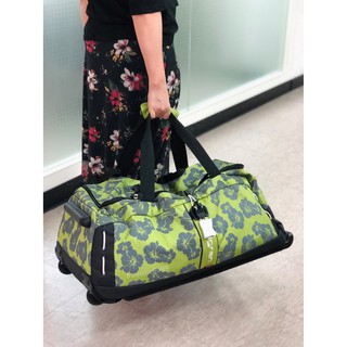 Hedgren| 拉桿旅行袋（行李箱）-青苔綠印花綠＄5780/F5布面可手提可摺疊收納附輪全新14吋16吋18吋登機