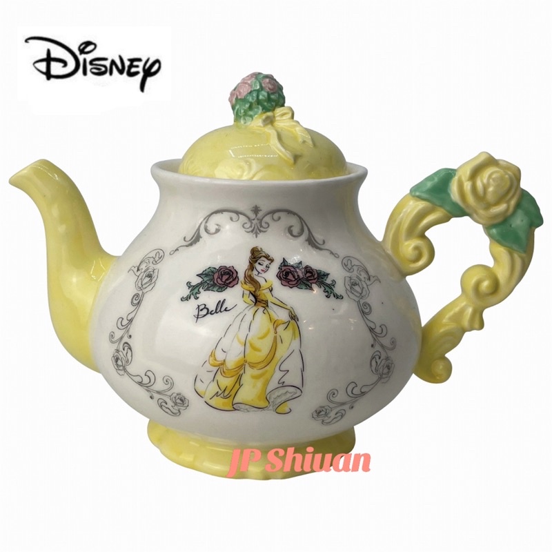 現貨*日本DISNEY迪士尼美女與野獸Belle 貝兒公主立體造型泡茶壺茶壺茶具655ml 磁器附盒子| 蝦皮購物