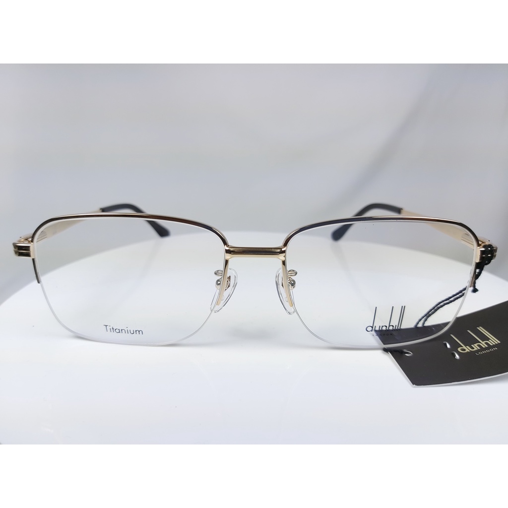 『逢甲眼鏡』dunhill 全新正品 鏡框 金色半框 金色鏡腳 純鈦材質 極輕質感【VDH174J 300Y】