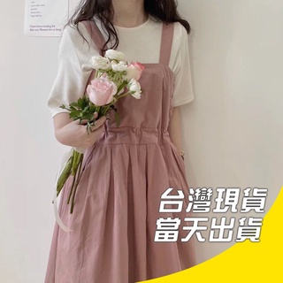 日系學院風夏新款森系甜美背帶連衣裙韓版女學生可愛中長款兩件套